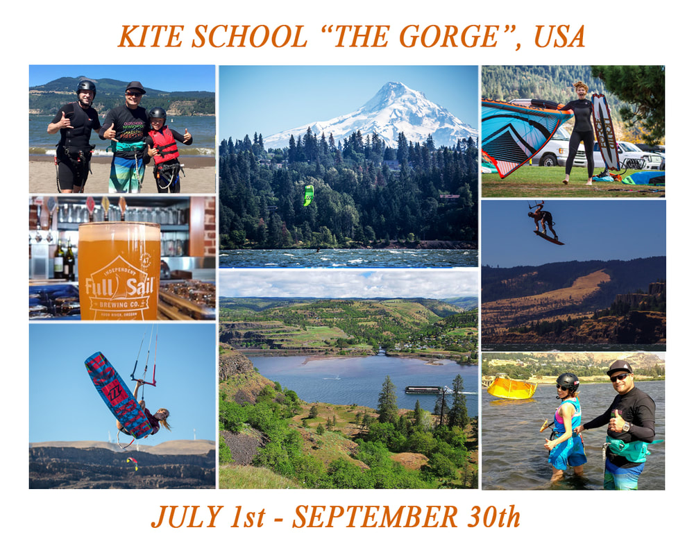 kiteboarding kitesurfing lesson school Hood River Lyle WA USA gorge