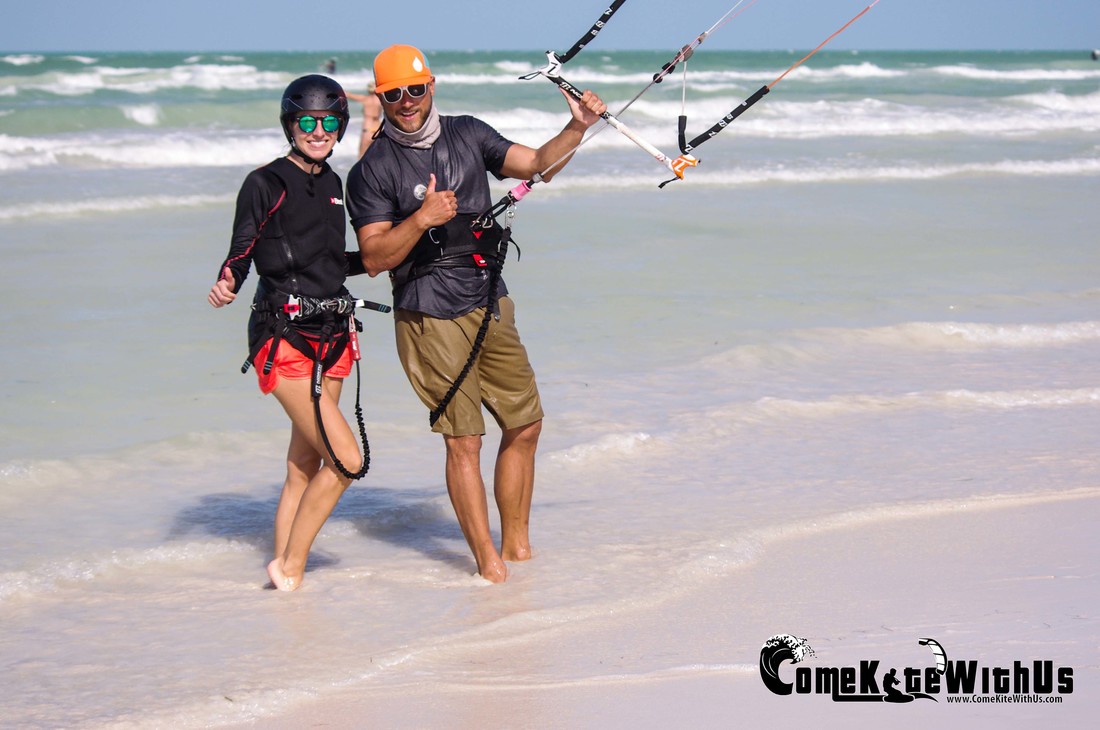 ComeKiteWithUs kiteboard kitesurf lessons El Cuyo Mexico 